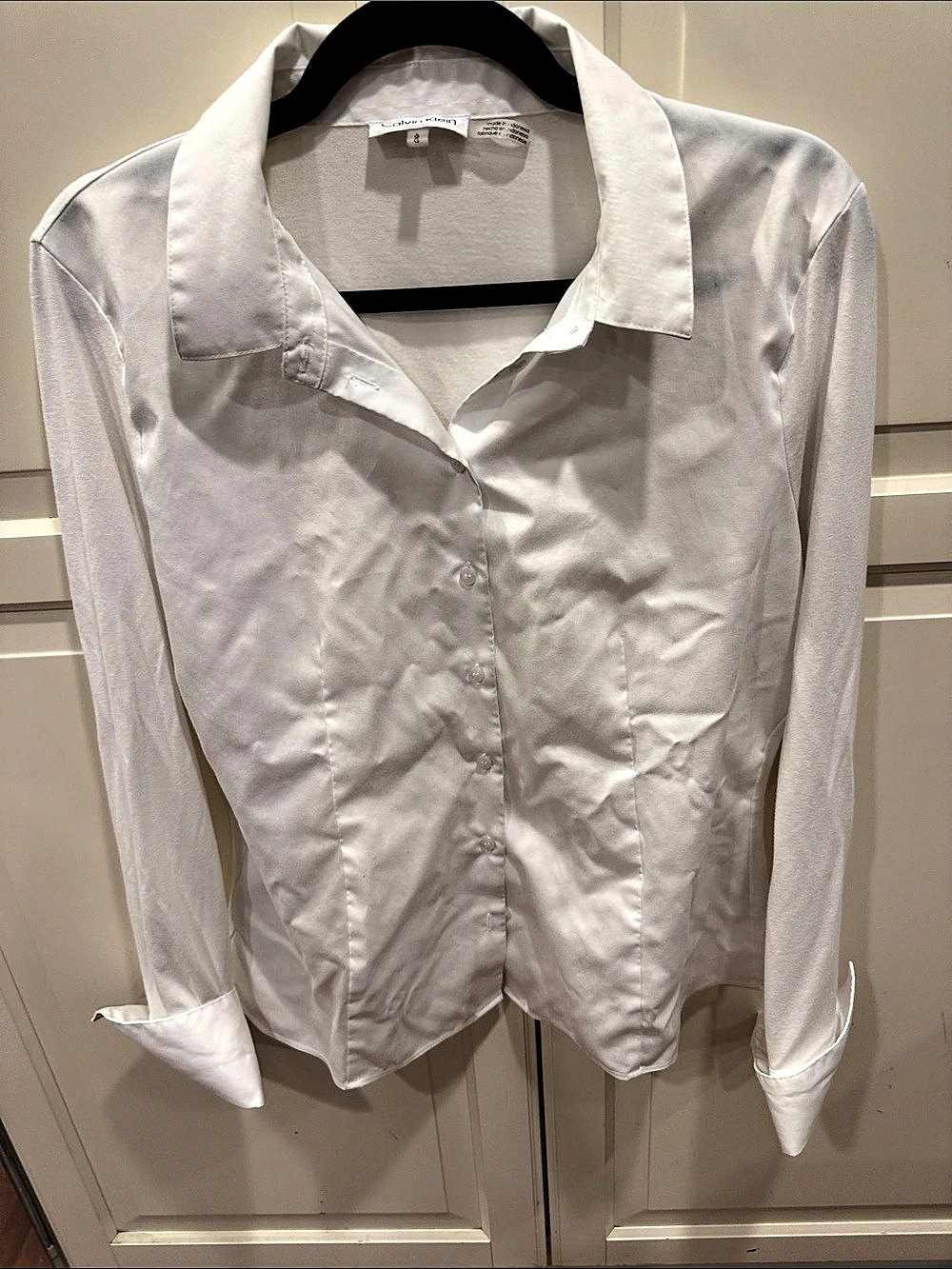 Calvin Klein White Button Down Shirt Size Large